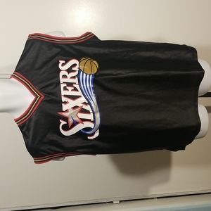 Sixers 76 nba Basketball team L Black muscle shirt